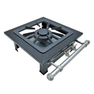 Imagem de Fogão 1 Boca Mesa Baixa Pressão 1Q Duplo Super Luxo 40x40 Perfil 6,5 M