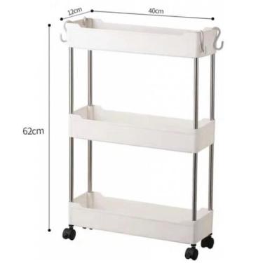 Imagem de Prateleira Carrinho Organizador Multiuso 3 Andares Gh202 Glo - Globalm