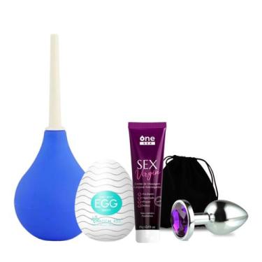 Imagem de Kit Ducha Higienica + Plug Anal Tamanho P + Sex Virgin Gel Adstringent