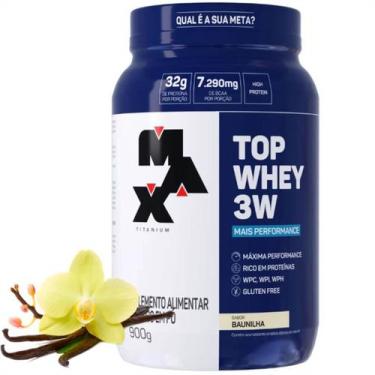 Imagem de Top Whey 3 W Max Titanium 900g 3x Proteínas Wpi Wpc Wph, Baunilha