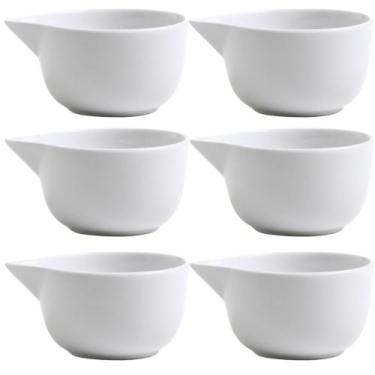 Imagem de Molheira Porcelana Branca 80ml - Finger food - 6 Peças - Mãos e Arte 