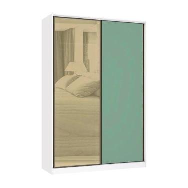 Imagem de Guarda Roupa 2 Portas de Correr 3 Gavetas 159cm com Vidro Reflecta Bro