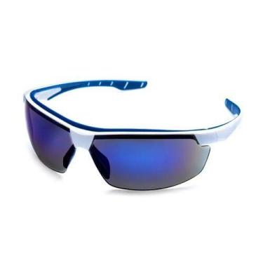 Imagem de Óculos de Segurança Neon Azul Espelhado AR/AE/UV CA40906 STEELFLEX