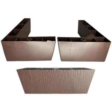 Imagem de Kit 12 Pés Cantoneira + 3 Pés Apoio Sofá - Tabaco 6x12x21 cm - Big Hou