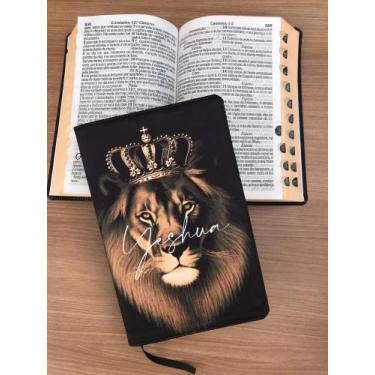 Imagem de Bíblia sagrada leao coroa Letras Grandes com Harpa avivada e corinhos