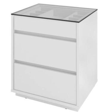 Imagem de Mesa De Cabeceira 3 Gavetas 010023 Branco DCASA - CASA D, Branco