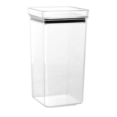 Imagem de Pote Hermético Empilhável Transparente Quadrado 1100ml Porta Temperos 