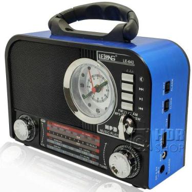 Imagem de Rádio AM/FM/SW Recarregável Com Bluetooth, Despertador, Pendrive e C. 