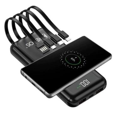 Imagem de Powerbank Carregador Portátil Indução 4 Cabos 10000 - Power Bank