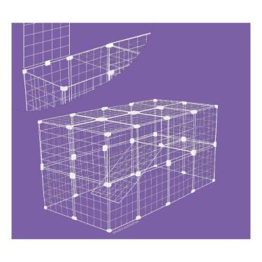 Imagem de Cercado Pet Porquinho Índia 2 Andares 60x120x60 Teto Branco - IGUANNA,