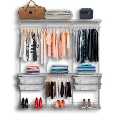 Imagem de Closet Armário Aramado Modulado Gaveta Prateleira 1,90m BR - Casa Expr