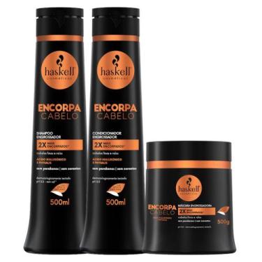 Imagem de Kit Haskell Encorpa Shampoo 500ML 1 Condicionador 500ML 1 Mascara 500M