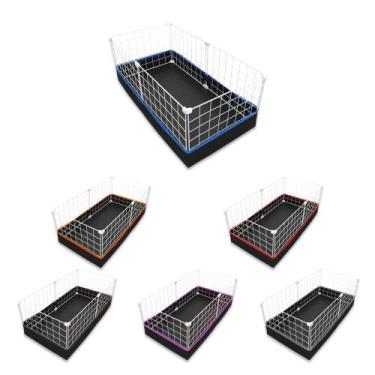 Imagem de Cercado Aramado Porquinho da Índia 40x80 Cm Branco com Bandeja Higiêni