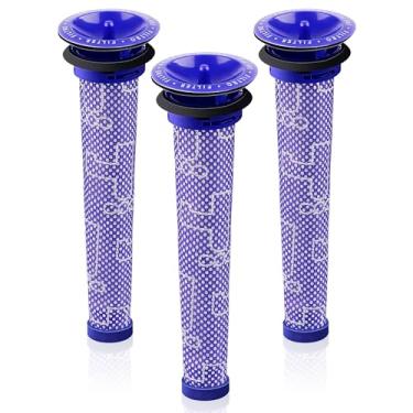 Imagem de Pré-filtros para Aspirador de Pó Dyson V6 V7 V8 DC58 DC59 Peças # 965661-01, Pacote com 3 Filtros e 1 Escova de Limpeza