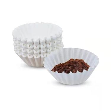 Imagem de Filtros de café de 1 a 4 xícaras de papel branco, cafeteiras e potes de café com gotejamento estilo cesta júnior, filtro de café sem cloro, 50 unidades