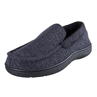Imagem de Haggar Pantufa masculina veneziana de espuma viscoelástica fechada para uso interno/externo, Azul marino, X-Large
