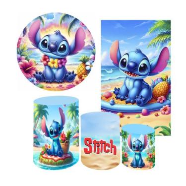 Imagem de Trio Capa Cilindro Vest Fácil Painéis Casado Festa Stitch - Fantasia B