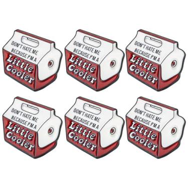 Imagem de 6 pacotes de pinos Don't Hate Me Because Im a Little Cool, broche esmaltado com gola de botão de desenho animado engraçado, frase meme, acessório gráfico para crachá roupas, jaqueta, camiseta, saia,