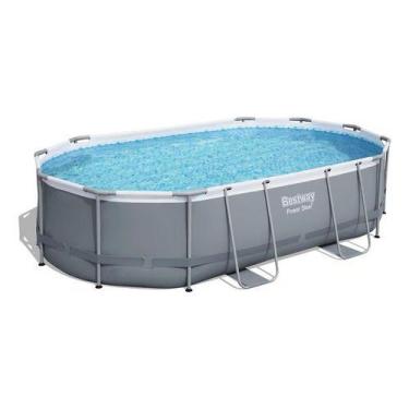 Imagem de Piscina Estrutural Oval 10.949l Com Filtro 127v Bestway, Cinza