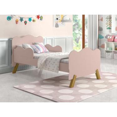 Imagem de Mini Cama Infantil com Proteção Lateral Cambel Móveis Rosa com colchao