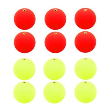 Imagem de PATIKIL Bobber de pesca 36 mm/1,4 polegadas de diâmetro, pacote com 12 boias de espuma deslizantes para pesca de robalo de truta, vermelho, amarelo