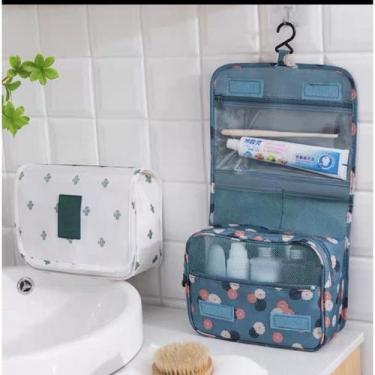 Imagem de Necessaire Com Gancho Cabide Divisória Multiuso Viagem Estampada SM144