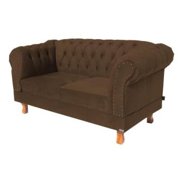 Imagem de Sofá Namoradeira 2 Lugares Chesterfield Duque Capitonê - Suede Preto /