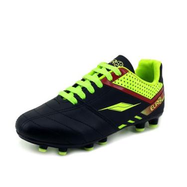 Imagem de Chuteira em Couro Futebol Campo Trava Resistente Top AS335 - Euro Socc