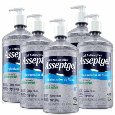 Imagem de Kit 5 Álcool Gel Antisséptico 70º Inpm 420g Asseptgel Start