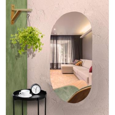 Imagem de Espelho Moderno Sem Moldura Oval 75x43 cm - VSA