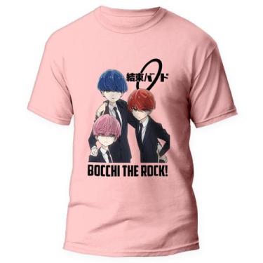 Imagem de Camiseta Bocchi the Rock Band Anime 4 Unissex Rosa - Kamisetas Otaku, 
