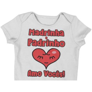 Imagem de Body Roupinha Bebê Madrinha e Padrinho Amo Vocês Branca - Del France, 
