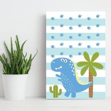 Imagem de Placa Decorativa MDF Infantil Dinossauro Baby Azul - Quartinhos