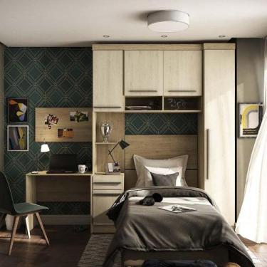 Imagem de Guarda Roupa Modulado Solteiro C/ Cabeceira Escrivaninha E P - KIT