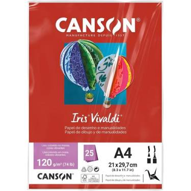 Imagem de Pct papel iris vivaldi 25fls a4 120gr canson escolha a cor, VERMELHO