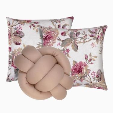 Imagem de Kit 2 Almofadas Decorativas cheias mais Almofada Nó Avelã - CasaHome
