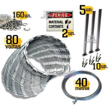 Imagem de Kit Serpentina completo para muro portão cerca 30cm - 20m - K. Metalur