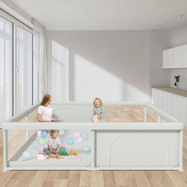 Imagem de Cercadinho para bebês Hiaksedt 200x200 cm, interno e externo, com portões com zíper