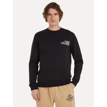 Imagem de Moletom Tommy Jeans Masculino Regular Crewneck Established 1985 Preto-Masculino