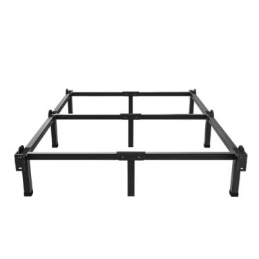 Imagem de Superay Estrutura de cama de metal, base de cama de 9 pernas, suporte de 20 cm para box spring, completo, fácil montagem, preto