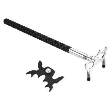 Imagem de PATIKIL Ponte retrátil para taco de bilhar, acessório de taco de bilhar de silicone com cabeça de ponte baixa de metal removível para competição de mesa de sinuca, prata/preta