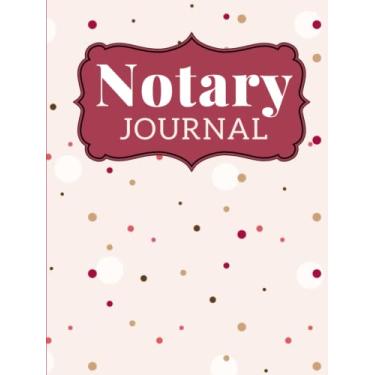 Imagem de Hardcover Notary Journal: 8.5x11 Large Notarial Logbook/With 200 Numbered Pages - Two Records Logs Per Page / 400 Records/Red White Gold Abstract ... Pink/Ledger Book Gift For Signing Agents