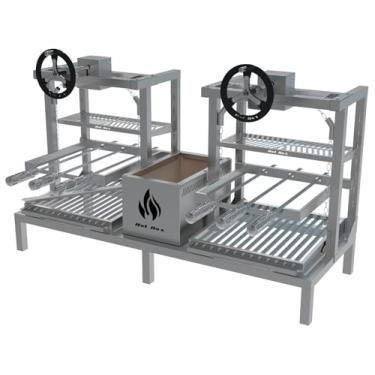 Imagem de Churrasqueira Parrilla Argentina de Alvenaria Com Elevação e Espetos 118X45