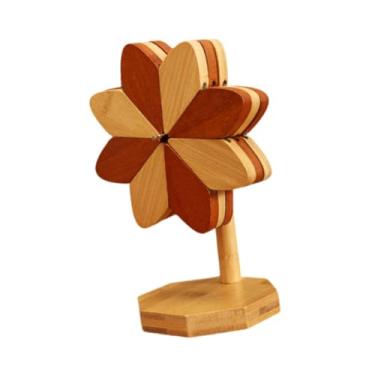 Imagem de WeiLaiKeQi 3 pçs de bambu trivets esteira de mesa, suporte de pote decoração para casa moinho de vento em forma de montanha, para pote quente pratos, Multicolorido