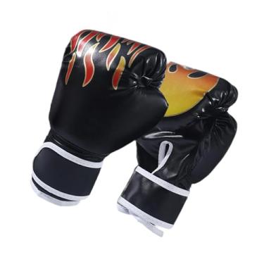 Imagem de YIJU Luvas de Boxe Chute Luvas Sparring Luvas de Kickboxing Confortáveis Espessadas Luvas de Treinamento para Mma Sparring Workout Home Gym, Preto para Crianças