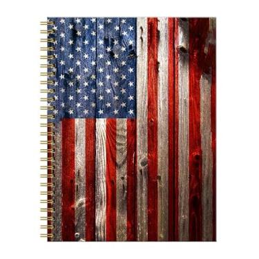 Imagem de Caderno espiral para mulheres, caderno pautado universitário A5 15,2 cm x 21,3 cm, 120 páginas (60 folhas) diário forrado com papel grosso premium, perfeito para escola, escritório, casa (bandeira
