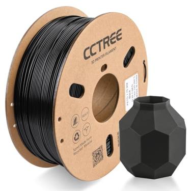 Imagem de CCTREE Filamento PETG de impressão de alta velocidade 1,75 mm, filamento de impressora 3D carretel de 1 kg, precisão de filamento de impressão fácil ± 0,03 mm preto