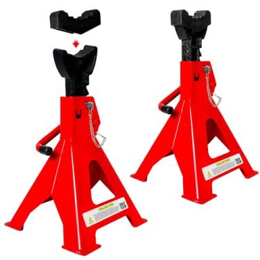 Imagem de YATOINTO Suporte De Macaco De 3 Toneladas (6.600 Libras), 11,22"-16,54" Ajustável Com Trava De Pino Duplo Para Segurança Reforçada. Suporte De Macaco De Carro Com Almofadas De Borracha Extras Para C