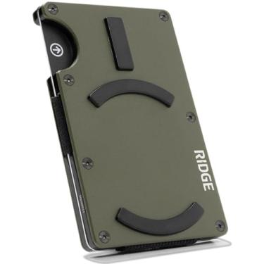 Imagem de Carteira Masculina Ridge, Compacta, Minimalista, Porta-cartões, Bolso frontal, Proteção RFID, Alça de Dinheiro, One Size