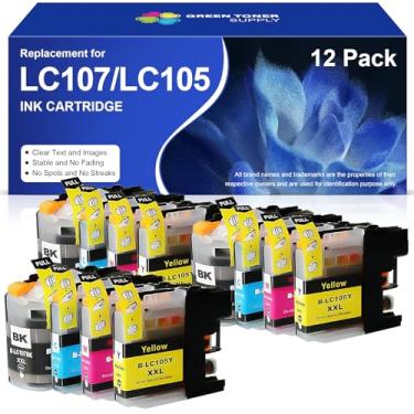 Imagem de LC107 LC105 Cartucho de tinta de substituição para Brother LC107 LC105 LC107BK LC105C LC105Y LC105M (3B/3C/3Y/3M) Funciona para impressora MFC-J4310DW MFC-J4410DW MFC-J4510DW MFC-4610DW (pacote com